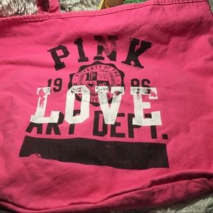 Victorias Secret Pink Canvas Tote